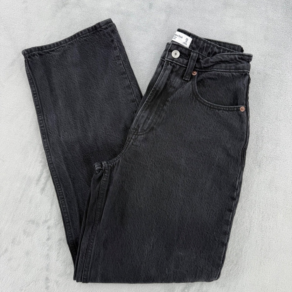Abercrombie & Fitch Jeans 25 0R Curve Love The Loose High Rise Washed Black